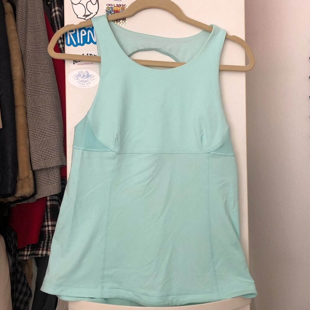 LULULEMON mint blue Open Back Workout  Tank top